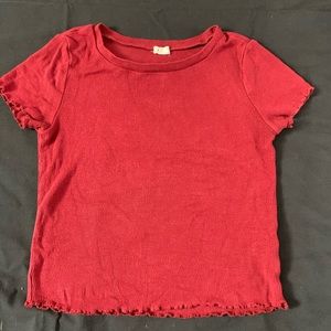 Garage burgundy crop top